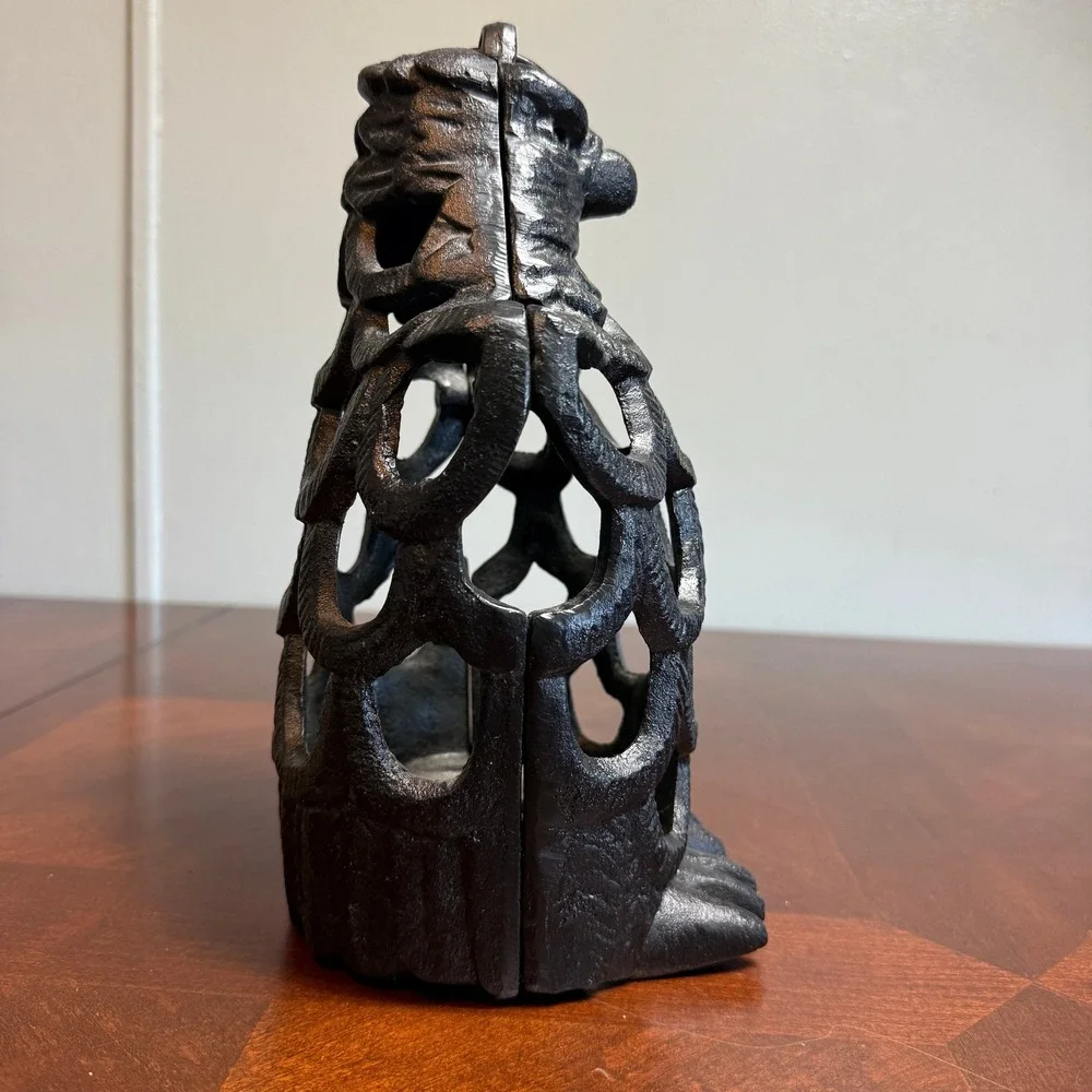 Vintage Cast Iron Hanging Eagle Lantern Rustic Bird